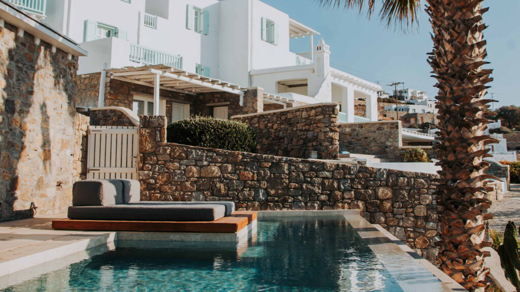 private pool villa at Bill & Coo lounge and suites Mykonos mikonos