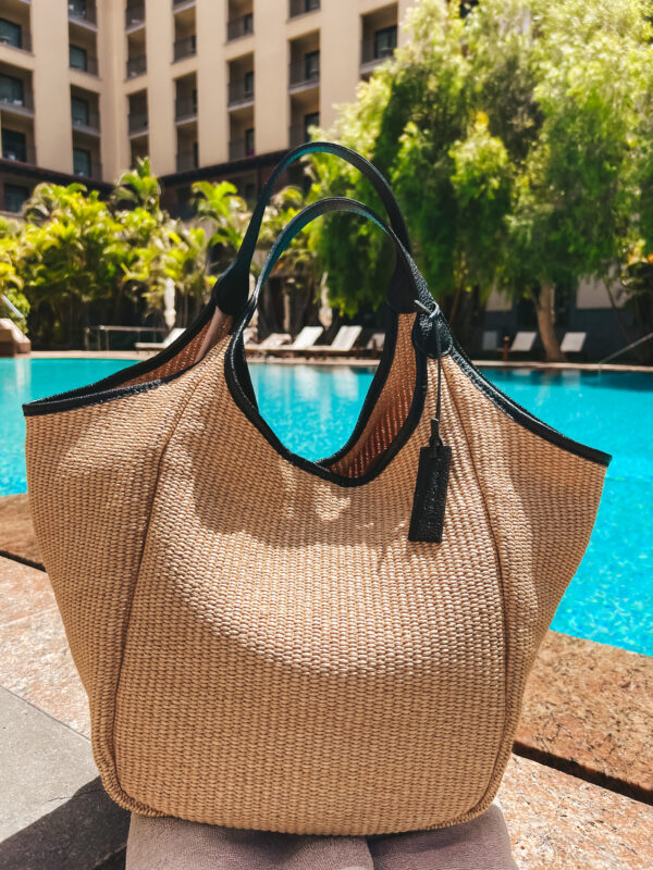 Ibiza raffia tote bag