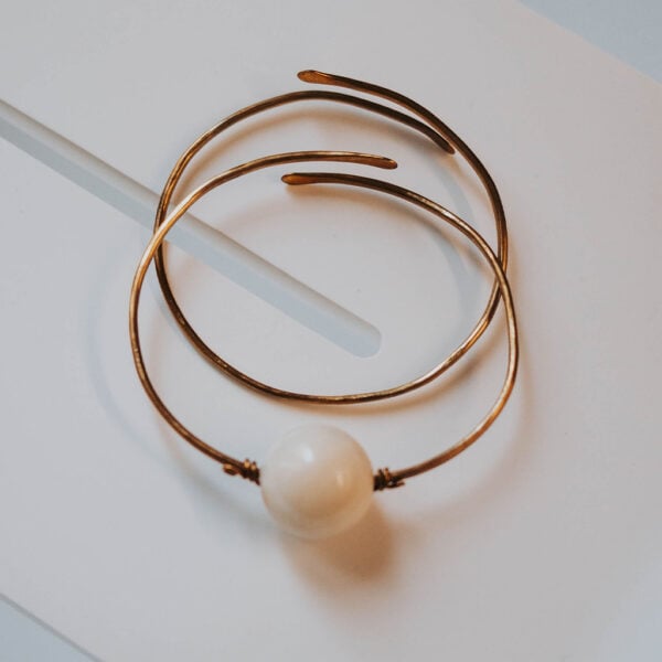 brass marble stone bracelets