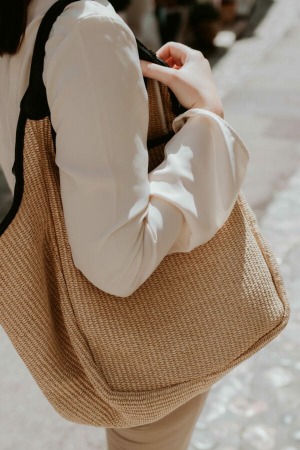 ibiza raffia tote bag