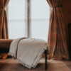 home blanket fringe cotton