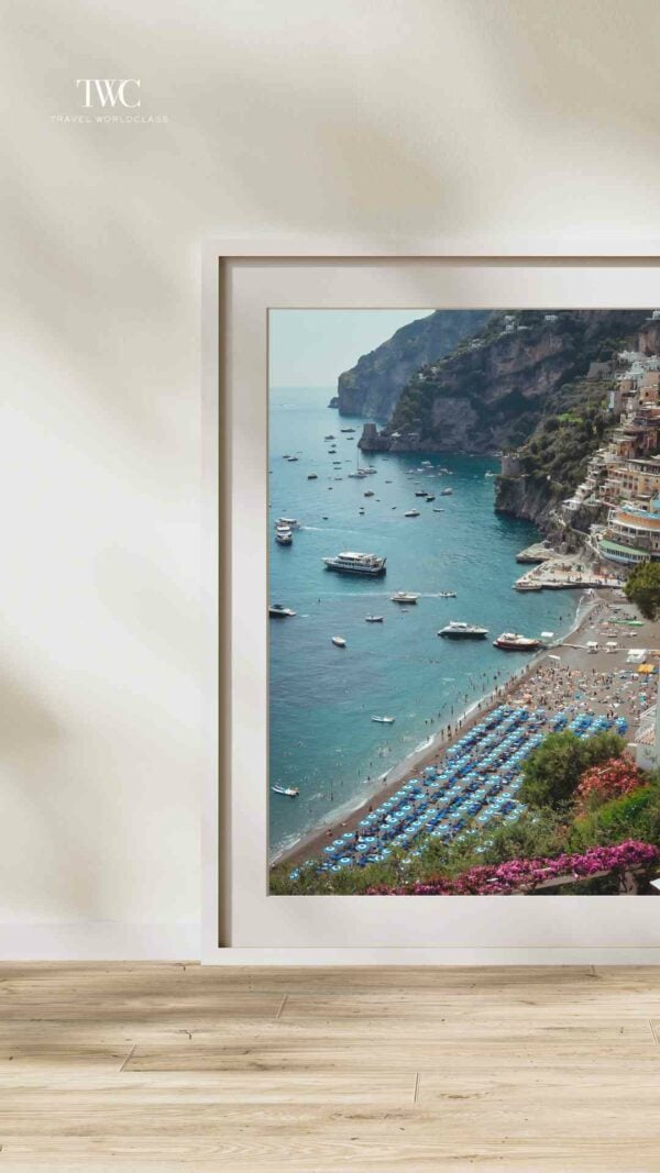 positano, italy, amalfi coast, print, poster, fine art print, beach, summer