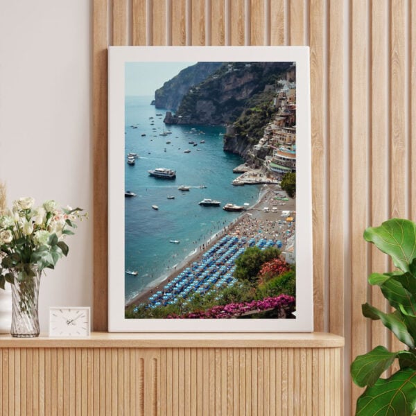 positano view beach print amalfi coast fine art print poster