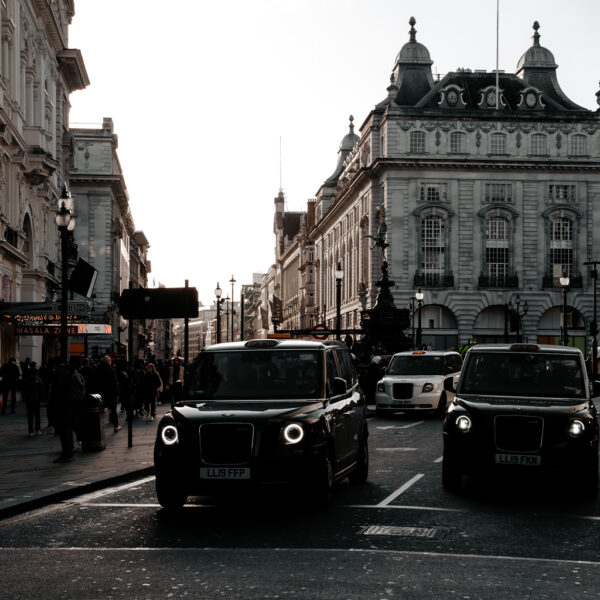 Piccadilly Circus, London, print street view, poster, cab, taxi, Piccadilly London, art