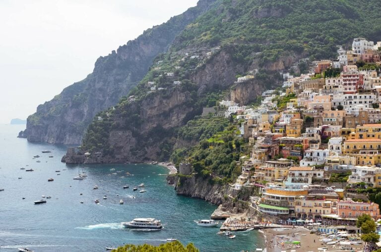 positano, amalfi coast, view, cliffs, nature, italy