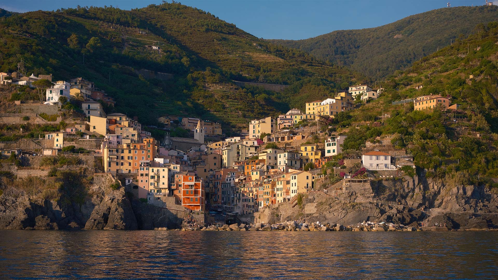 cinque terre italy view from the sea