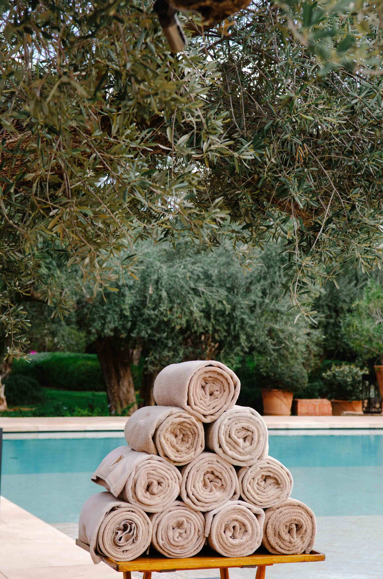 Royal Mansour Marrakech luxury hotel review, pool towels